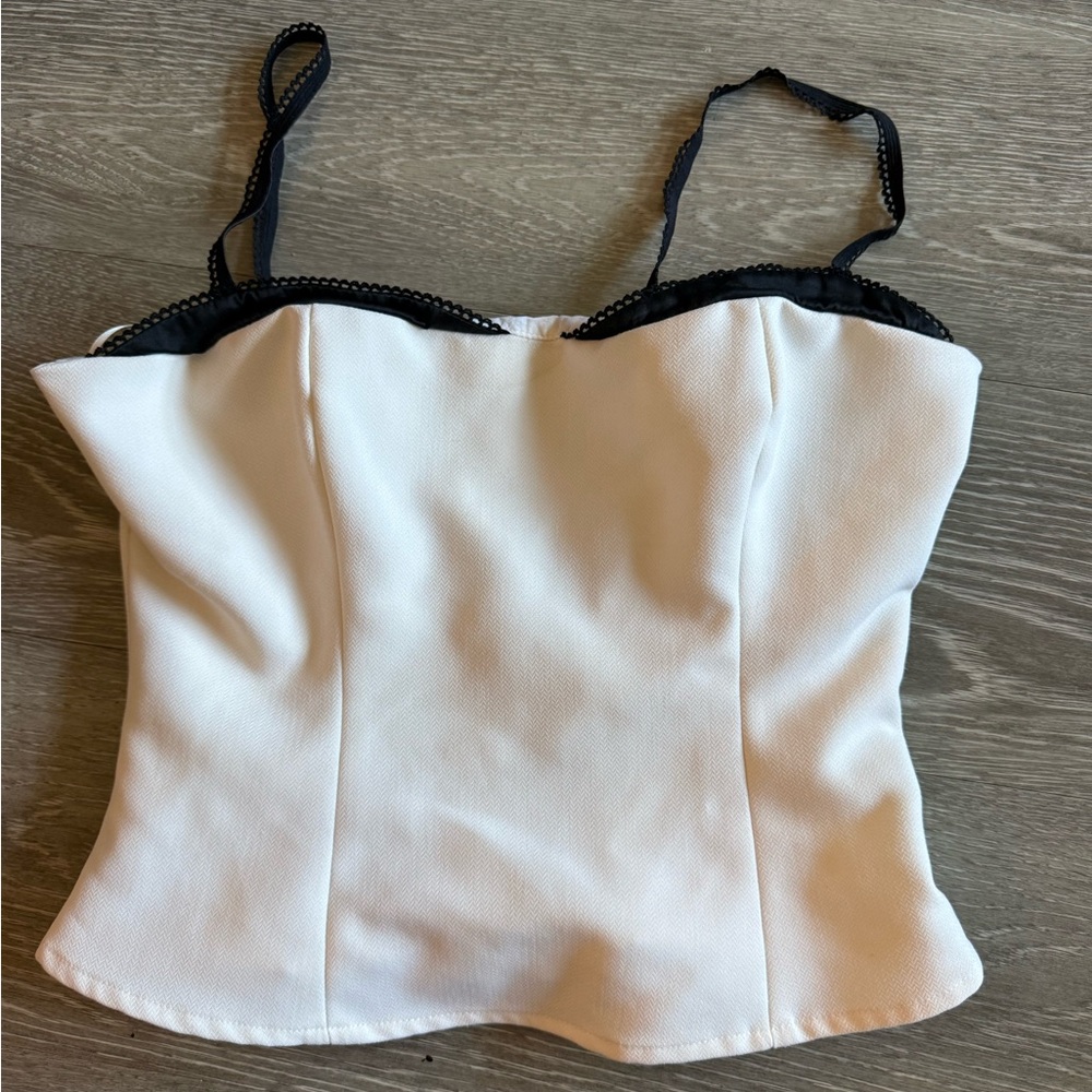 Reformation Melanie Top Ivory/Black 0